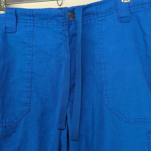Carhartt Mens Scrub Pants Royal Blue Medium Ripstop Boot Cut 8-Pocket Cargo - Picture 6 of 11